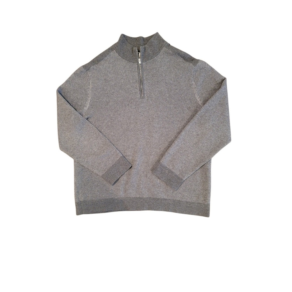 Theory 100% Cashmere Quarter Zip Sweater Mens Grey Fair Donners MK OP Mock Neck
